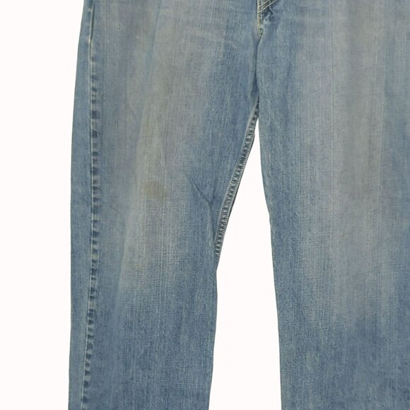 Levis 550 Jeans Relaxed Fit Blue Distressed Denim Mens W38 L34 - Picture 3 of 8